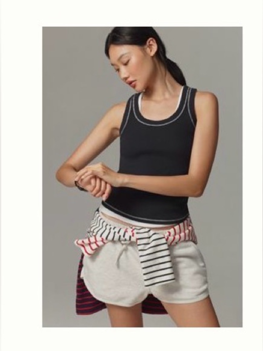 NWT PILCRO ANTHROPOLOGIE Sunny Icon Tank Dark Berry Beet Magenta Contrast Stitch